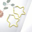 Yellow Enamel & Silver-Plated Star Hoop Earrings Online Sale