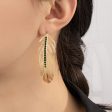 Black Cubic Zirconia & 18K Gold-Plated Feather Drop Earrings Sale