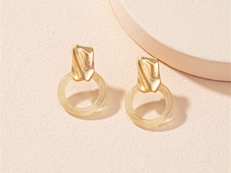 Yellow Resin & 18K Gold-Plated Catch Drop Earrings For Cheap