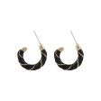 Black Enamel & 18K Gold-Plated Twine Huggie Earrings on Sale