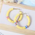 Yellow Polymer Clay & 18K Gold-Plated Beaded Hoop Earrings Online