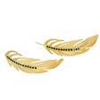 Black Cubic Zirconia & 18K Gold-Plated Feather Drop Earrings Sale