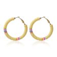 Yellow Polymer Clay & 18K Gold-Plated Beaded Hoop Earrings Online