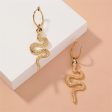 Black Enamel & 18K Gold-Plated Curvy Snake Drop Earrings Supply